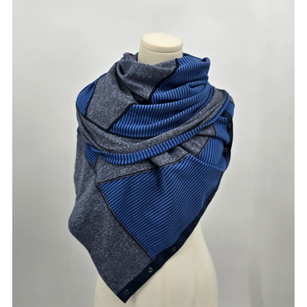 Lululemon Vinyasa Scarf Quilt Hyper Stripe Inkwell Rugged Blue Rulu Wrap